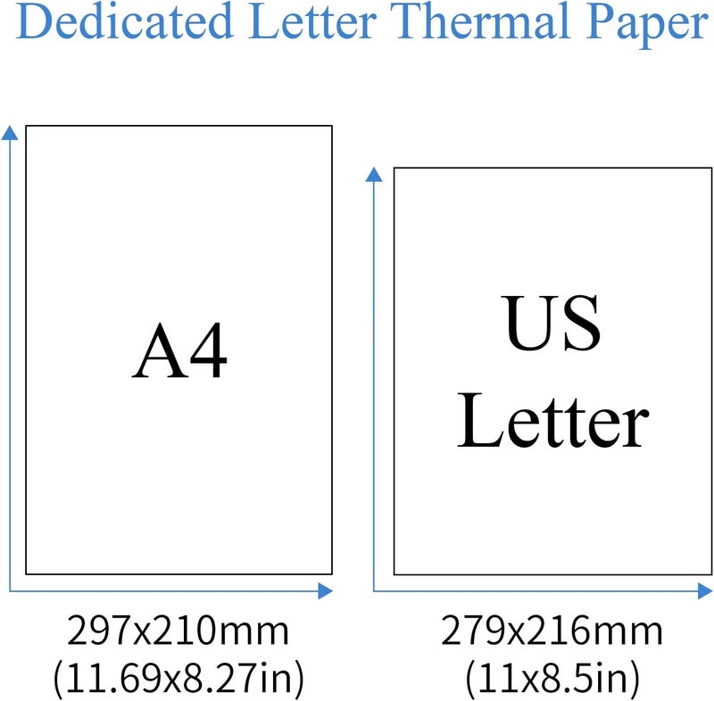 CLASSY Thermal Printer Paper 8.5 x 11 Inch,100 Sheets Folding Thermal Paper, Lasting 3 years, US Letter Size Thermal Paper, Compatible with M08F/A40 Thermal Portable Printer, Continuous Folding(100 Sheets) - Image 2